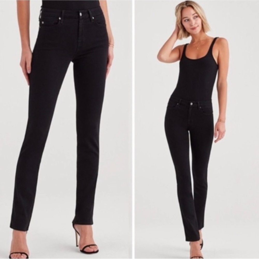 7 For All Mankind Black Kimmie Straight Leg Jeans Size 26